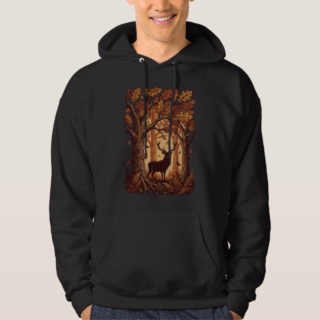 Hirsch-Wildlife im Herbstwald Hoodie (Vorderseite)