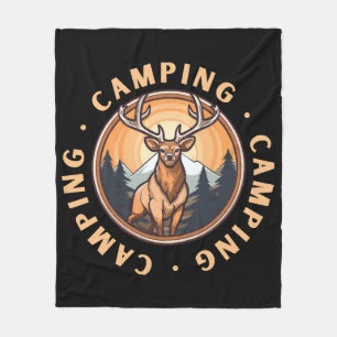 Hirsch - Wildnis - Camping Fleecedecke