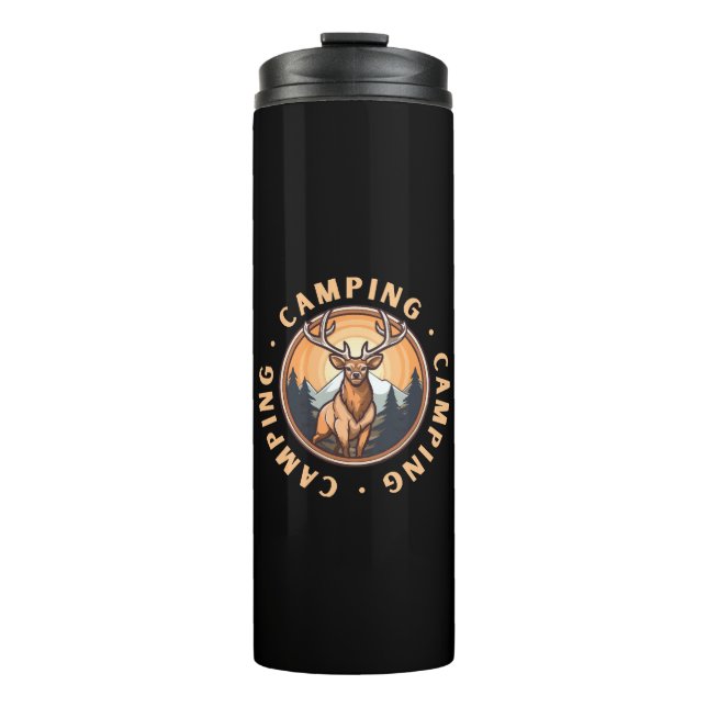 Hirsch - Wildnis - Camping Thermosbecher (Vorderseite)