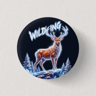 Hirsch Winter Wonderland Weihnachten Button