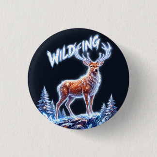 Hirsch Winter Wonderland Weihnachten Button