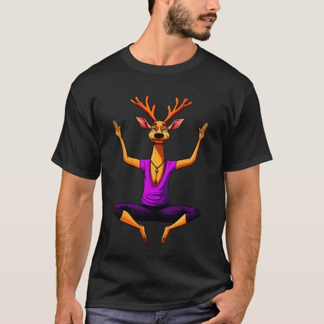 Hirsch Yoga T-Shirt (Vorderseite)