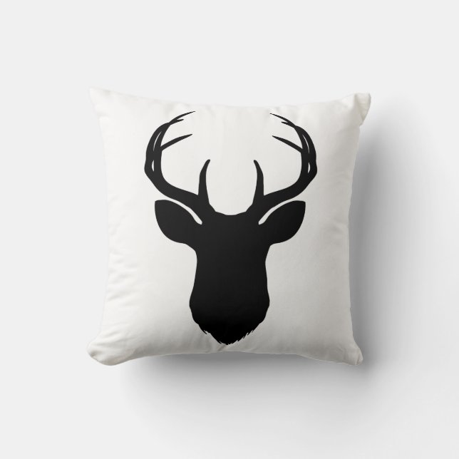Hirschantler buck Rustic Country Farmhouse Minimal Kissen (Vorderseite)