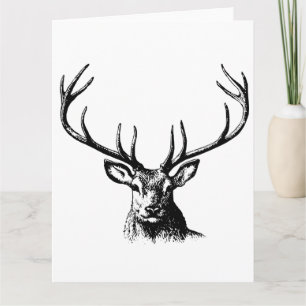 Hirschantler Natur Wildtierhorns Kopfkissen Karte