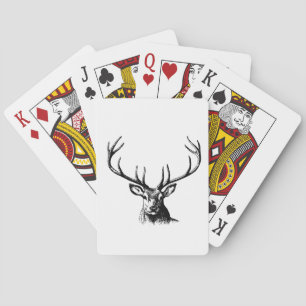 Hirschantler Natur Wildtierhorns Kopfkissen Spielkarten