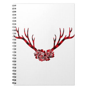Hirschantler Rote Hirsche Silhouette Hirschtier Notizblock