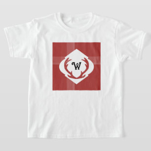 Hirschantler Rustikaler Minimaler Monogram Burgund T-Shirt