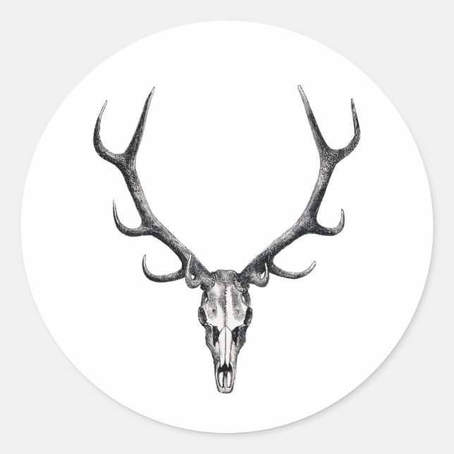 Hirschantler Skeleton Skull Sticker (Vorderseite)