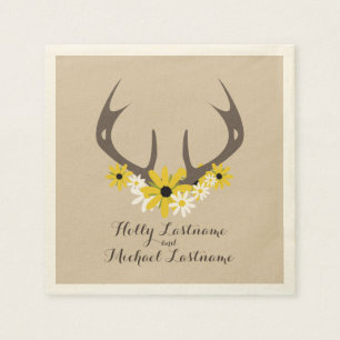 Hirschantler + Wildblumen Hochzeiten von Napkins Serviette