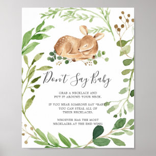 HirschBaby-Dusche sagt kein Baby-Zeichen Poster