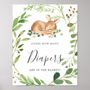 HirschBaby-Dusche schätzt wie viele Windeln Poster