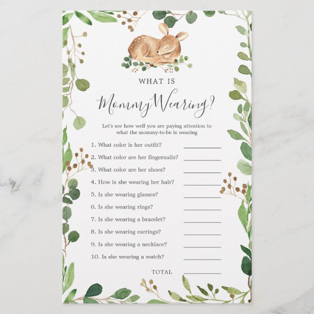 HirschBaby-Dusche Was ist Mami zu tragen? (Vorderseite)