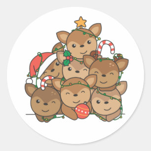 Hirschbaum Funny Animal Christmas Classic Runder Aufkleber