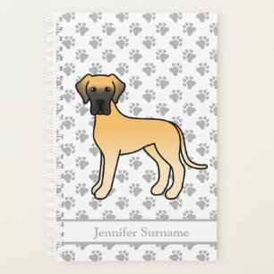 Hirschbraune Dogge Süßer Cartoon-Hund & Text Planer