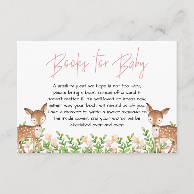 Hirschbücher für Baby, Oh Deer Baby Dusche Begleitkarte (Vorderseite)
