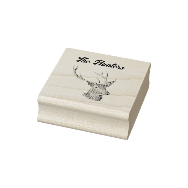 Hirschbuck Kopf mit Antlern Schwarz und Weiß Kunst Gummistempel (Stempel)