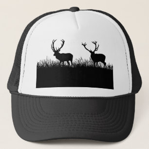 Hirschbucks Silhouette Gras Wildtiere Natur Truckerkappe