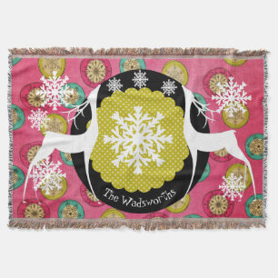 Hirschdoten und Schneeflocken Orbs Holiday Throw Decke