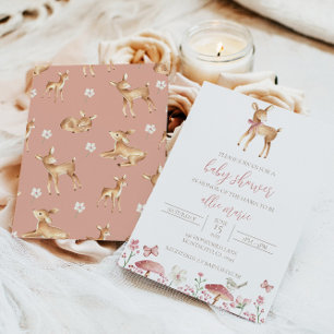 Hirschdusche Einladung Baby Girl Einladung