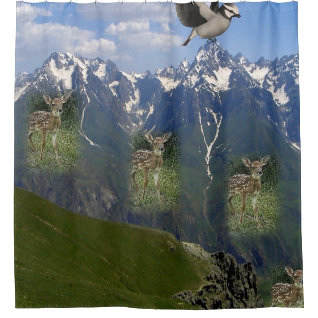 Hirschduschvorhang Duschvorhang (Vorderseite)