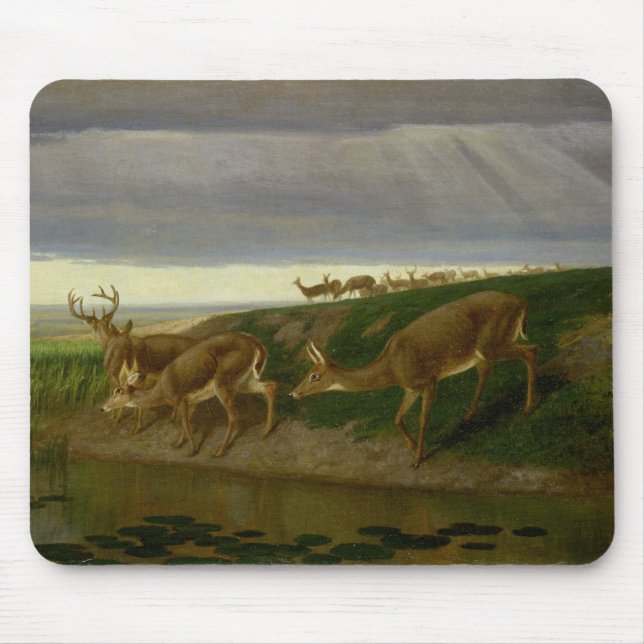 Hirsche an der Prärie (von William Holbrook Beard) Mousepad (Vorne)