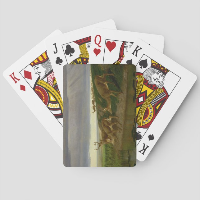 Hirsche an der Prärie (von William Holbrook Beard) Spielkarten (Rückseite)
