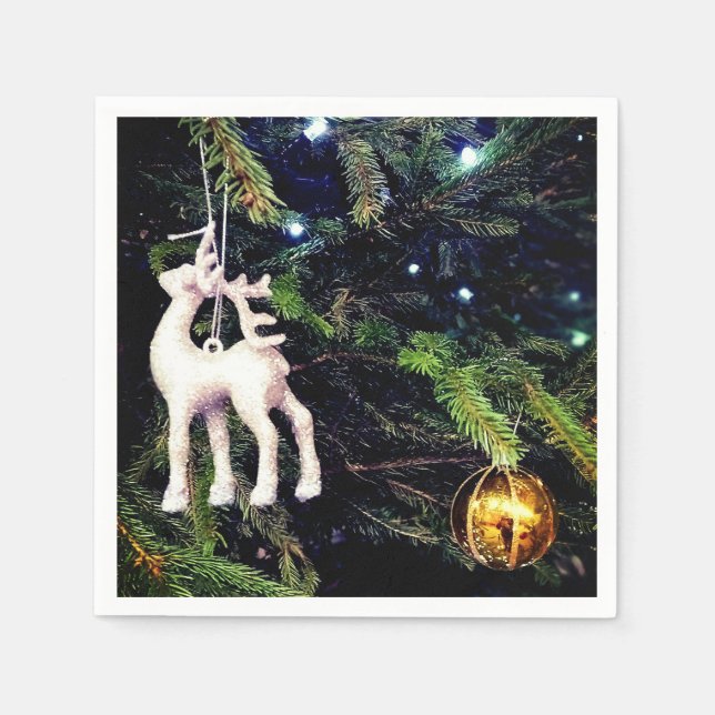 Hirsche auf einem Baum Serviette (Vorderseite)