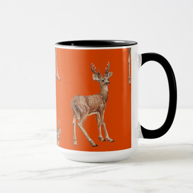 Hirsche auf Rot Tasse (Rechts)