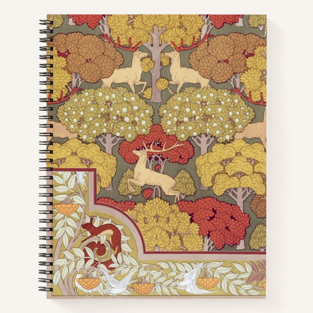 Hirsche, Bäume, Eichhörnchen, Vögel, Rowan Berries Notizbuch (Vorderseite)