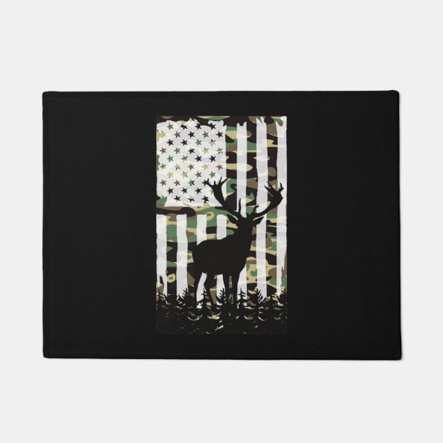 Hirsche Buck Junting Camouflage USA Flag Camoflaug Fußmatte (Vorderseite)
