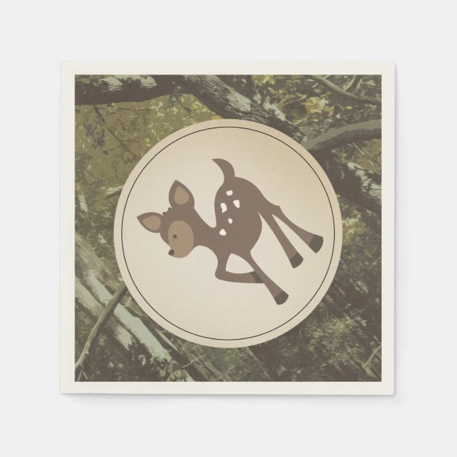 Hirsche Camouflage Babydusche Napkins Serviette (Vorderseite)