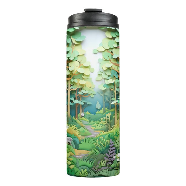 Hirsche durch den Strom - Natur Thermosbecher (Vorderseite)