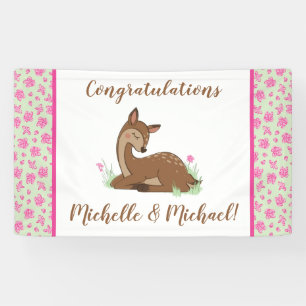Hirsche Fawn Baby Shower Woodland Animals Banner