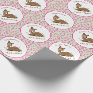 Hirsche Fawn Baby Shower Woodland Animals Geschenkpapier