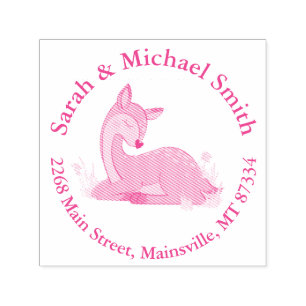 Hirsche Fawn Baby Shower Woodland Animals Permastempel