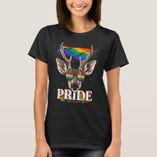 Hirsche Gay Pride Lgbt Rainbow Flag Sonnenbrille L T-Shirt