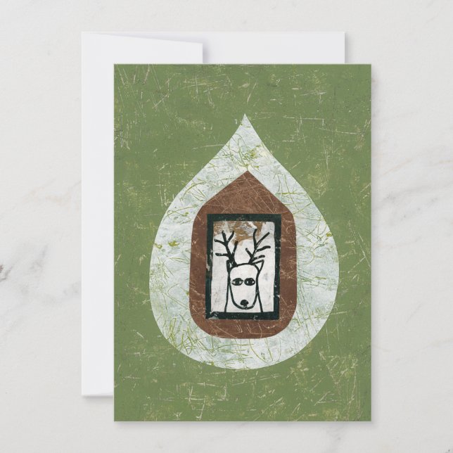 Hirsche Gewartet, um Grußkarte Verlassen Karte (Vorderseite)