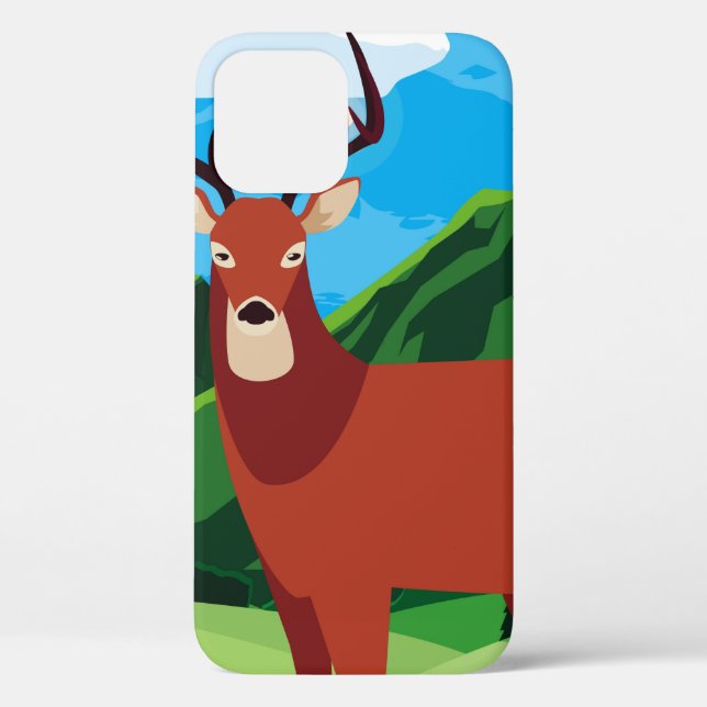 Hirsche glückliche Herbstsaison flach designtier,  Case-Mate iPhone Hülle (Rückseite)
