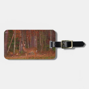 Hirsche, Grüngrasrot und Gold-Blätter Gepäckanhänger