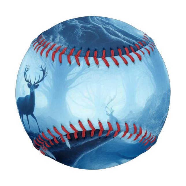 Hirsche im Dunklen Wald der blauen Haze Baseball (Vorderseite)