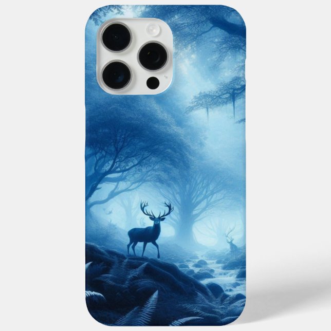 Hirsche im Dunklen Wald der blauen Haze Case-Mate iPhone Hülle (Rückseite)