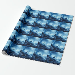 Hirsche im Dunklen Wald der blauen Haze Geschenkpapier