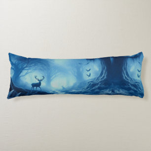 Hirsche im Dunklen Wald der blauen Haze Seitenschläferkissen