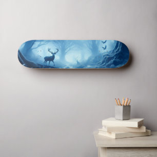 Hirsche im Dunklen Wald der blauen Haze Skateboard