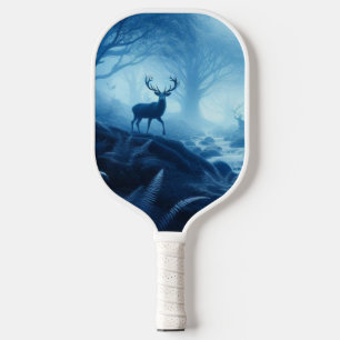 Hirsche im dunklen Wald des blauen Dunstes Erstaun Pickleball Schläger