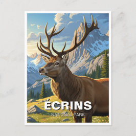 Hirsche im Écrins Nationalpark Frankreich Postkarte