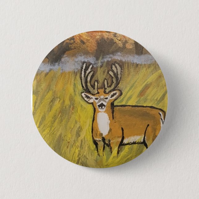 Hirsche im Herbst Button (Vorderseite)