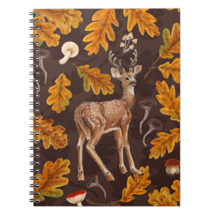 Hirsche im herbstlichen Wald 2 Notizblock