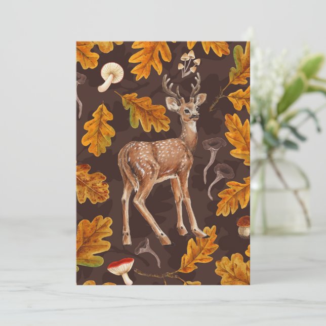 Hirsche im Herbstwald (Stehend Vorderseite)