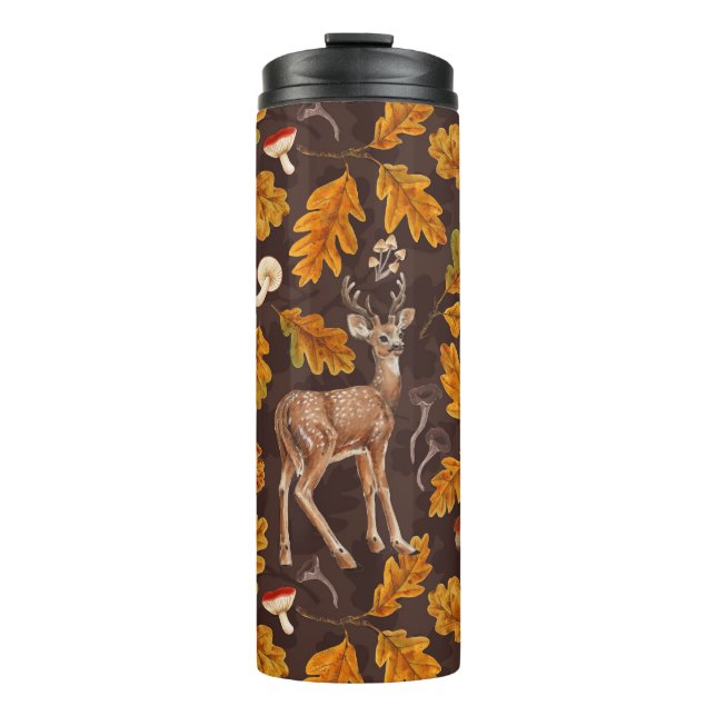 Hirsche im Herbstwald 2 Thermosbecher (Vorderseite)